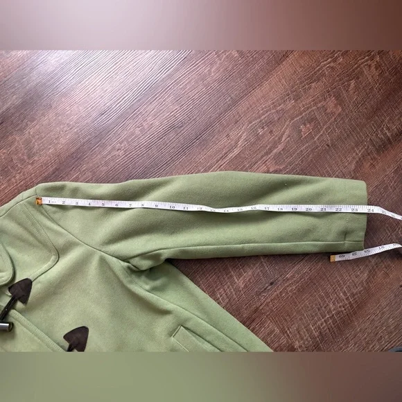 GAP Y2K apple green wool blend duffle coat toggle buttons preppy women’s L EUC - Picture 12 of 16